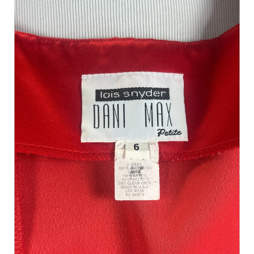 Lois Snyder Dani Max Vest Top Womens Size 6P Red Double Breasted Polyester - Picture 6 of 11